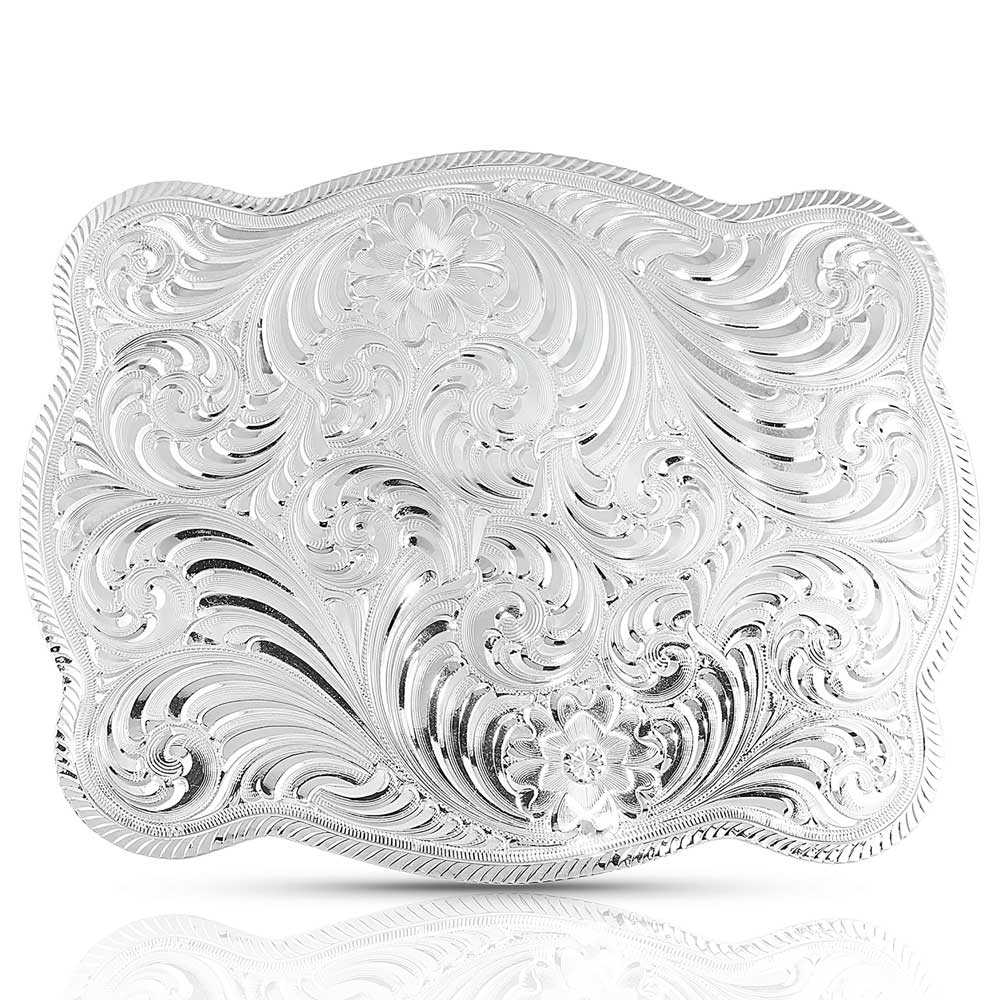 Simple Scalloped Silver Buckle