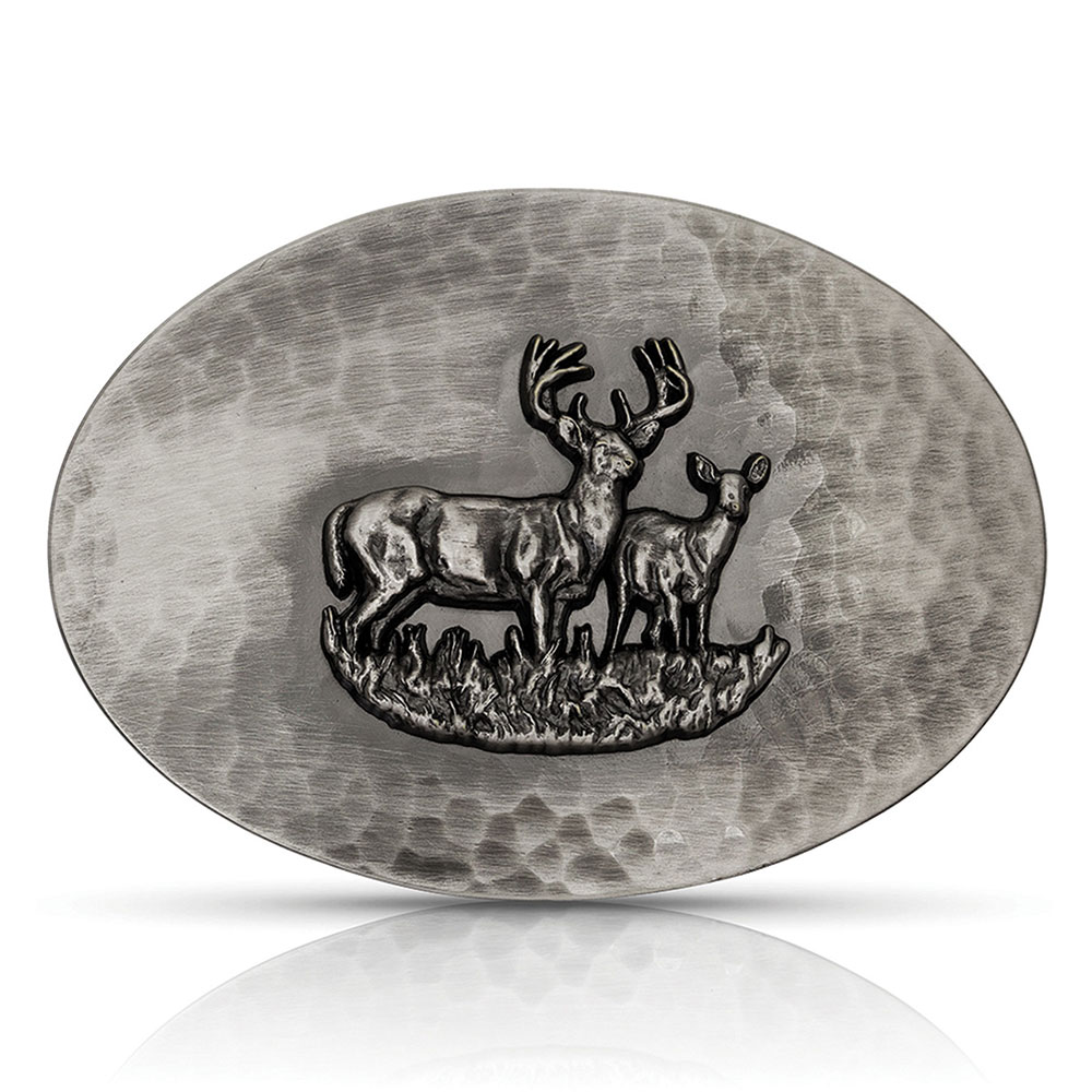 River Rock Nature's Pair Deer Buckle