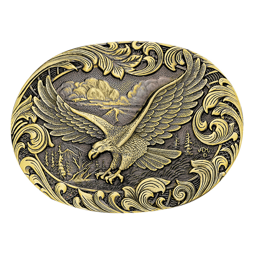 Soaring Eagle Filigree Heritage Attitude Belt Buckle