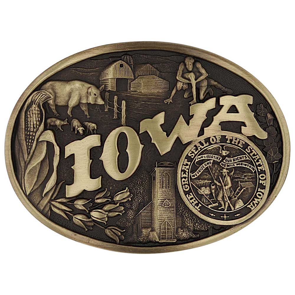 Iowa State Heritage Attitude Buckle