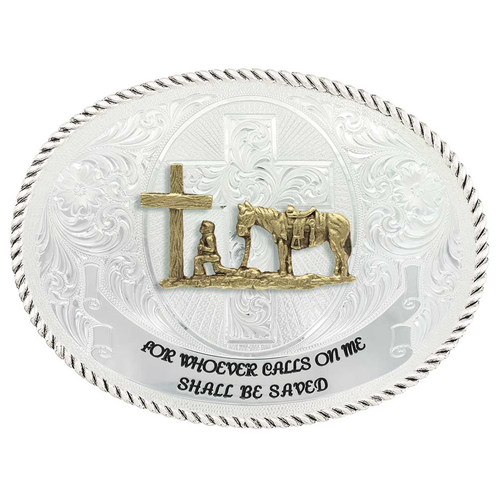 cowboy of faith belt buckle