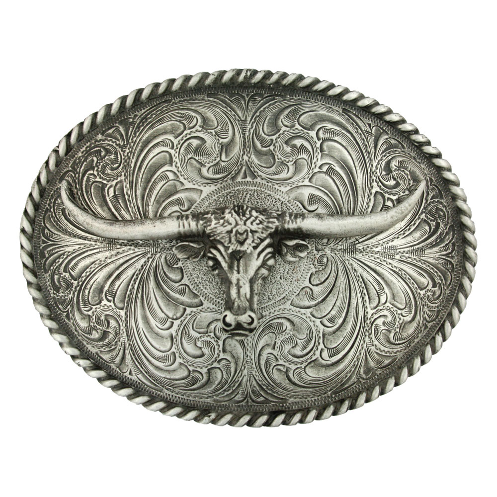 Montana Silversmiths Small Bronze Hammered Longhorn Buckle NEW MSRP $80 