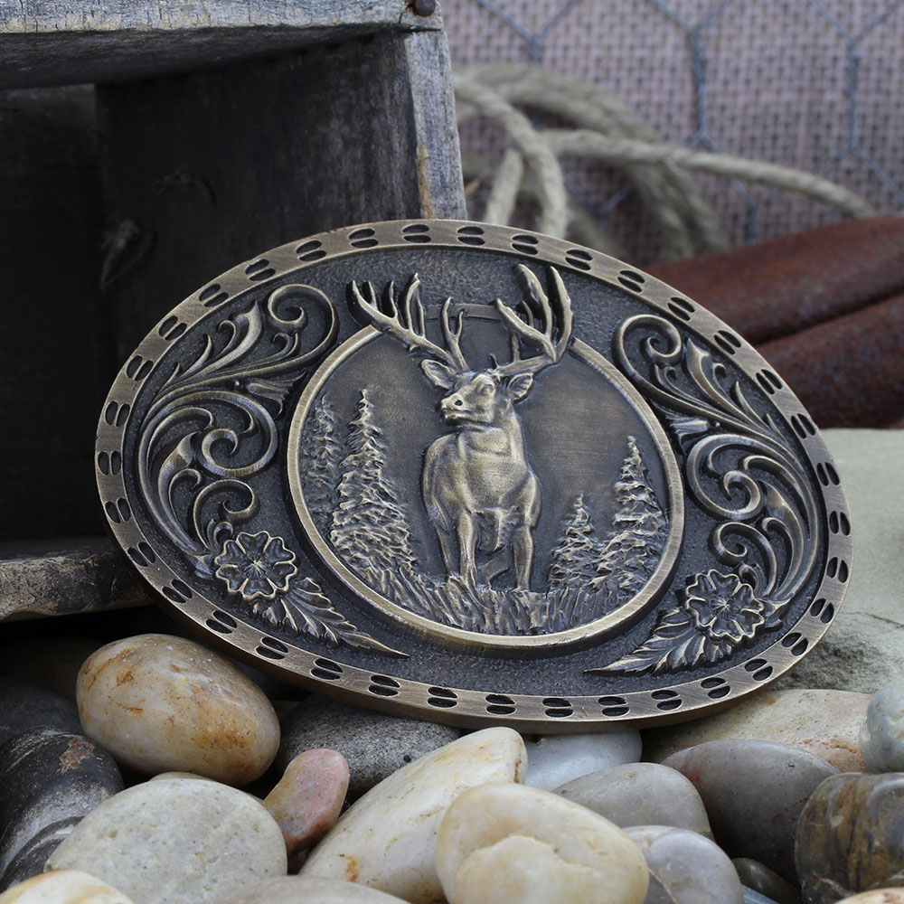 Heritage Outdoor Series Wild Stag Carved Buckle