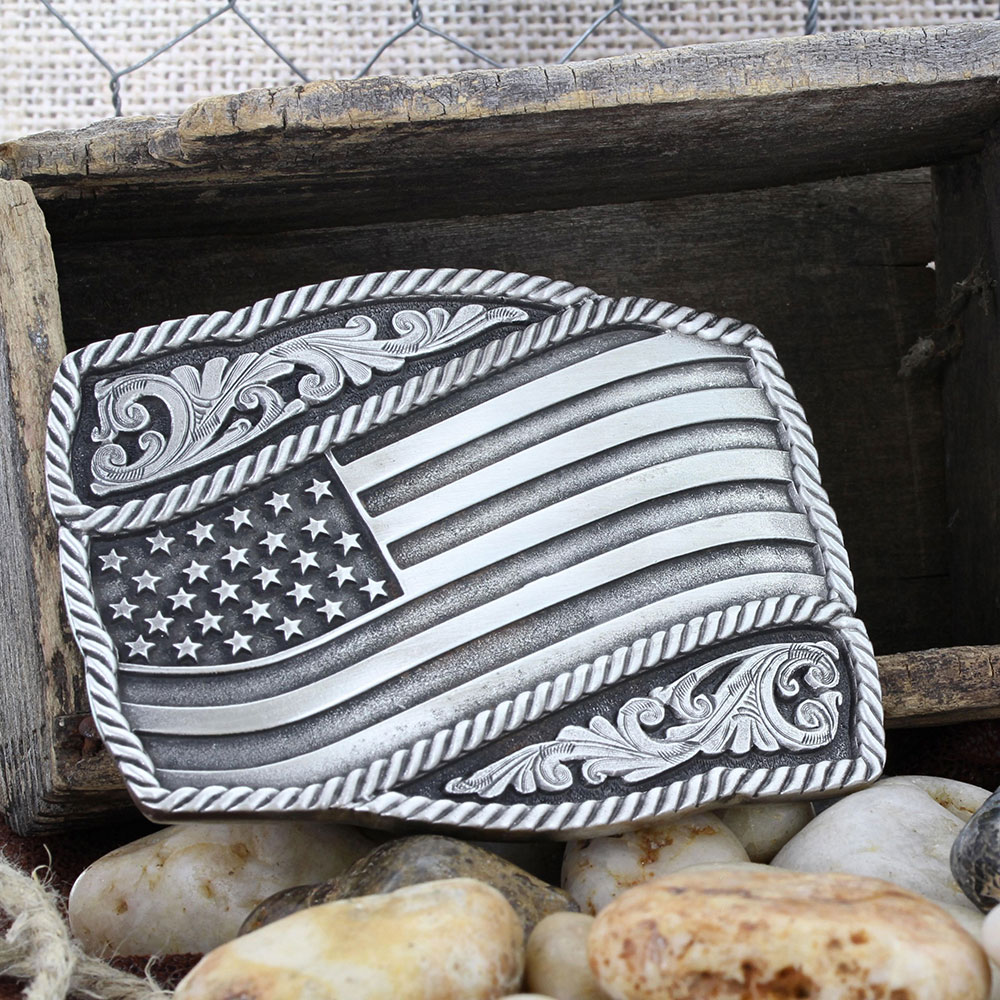 Classic Impressions Waving American Flag Attitude Buckle