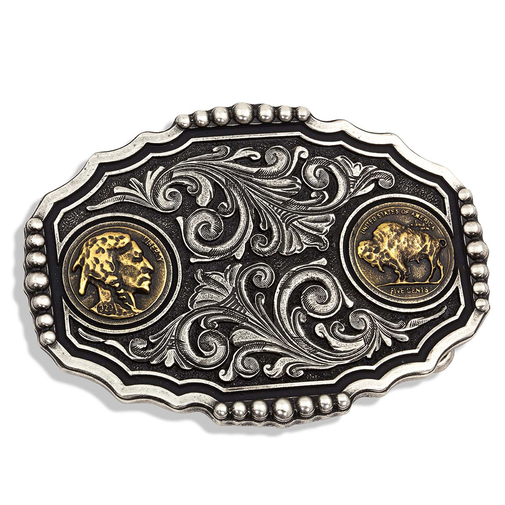 Two Tone Buffalo Nickel Attitude Buckle