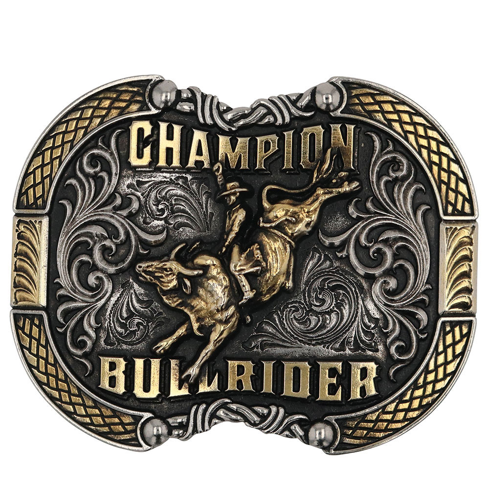 Roped In Champion Bull Rider Attitude Belt Buckle