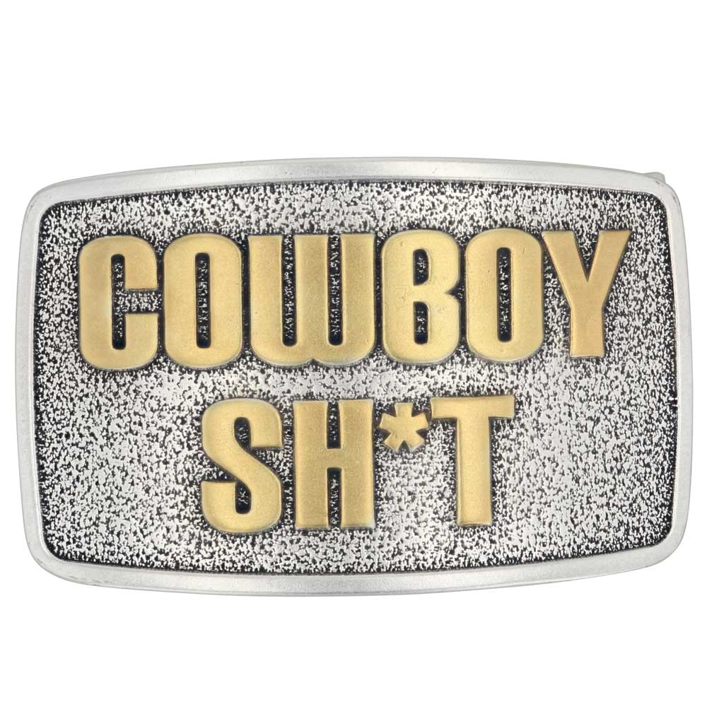 Cowboy Sh*t Rectangular Attitude Belt Buckle