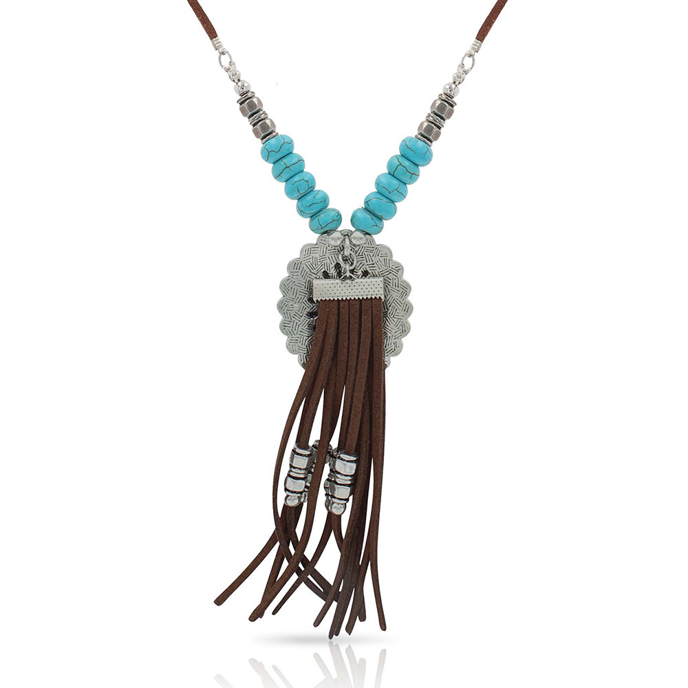 Concho Fringe Necklace Attitude Jewelry