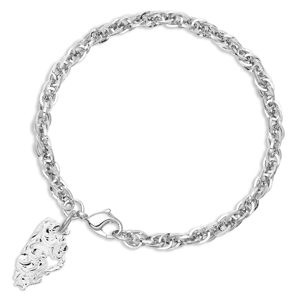 I Heart Illinois State Charm Bracelet