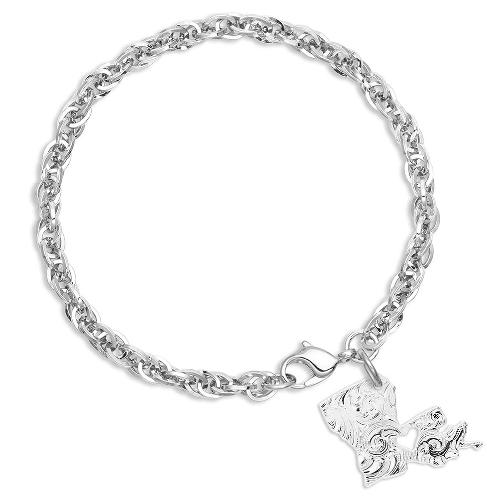 I Heart Louisiana State Charm Bracelet