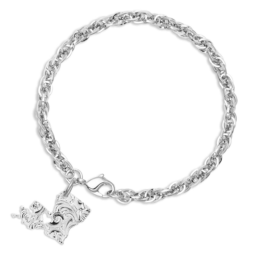 I Heart Louisiana State Charm Bracelet
