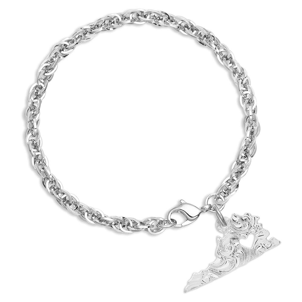 I Heart Virginia State Charm Bracelet