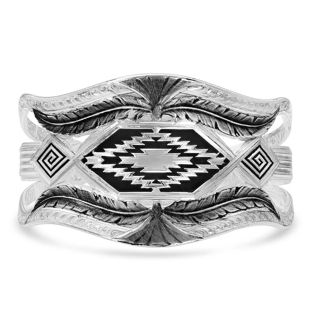 Courage & Strength Feather Cut-Out Cuff Bracelet