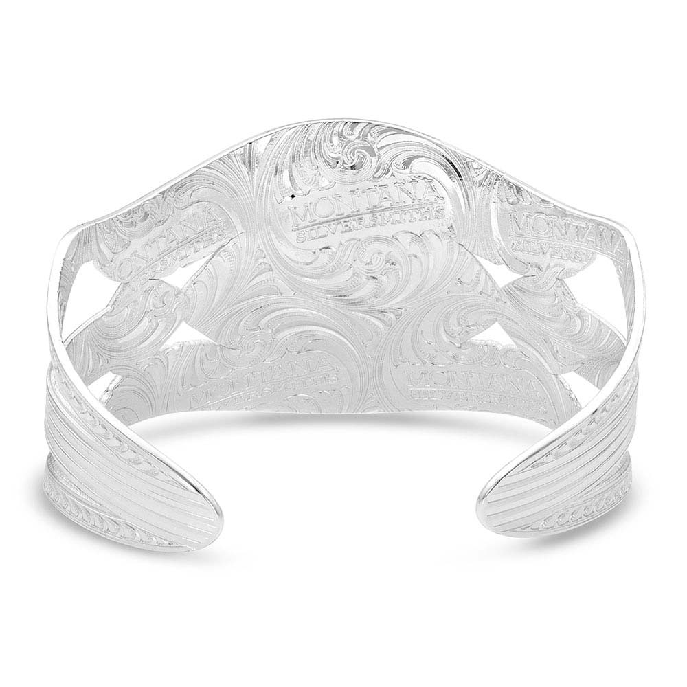 Courage & Strength Feather Cut-Out Cuff Bracelet