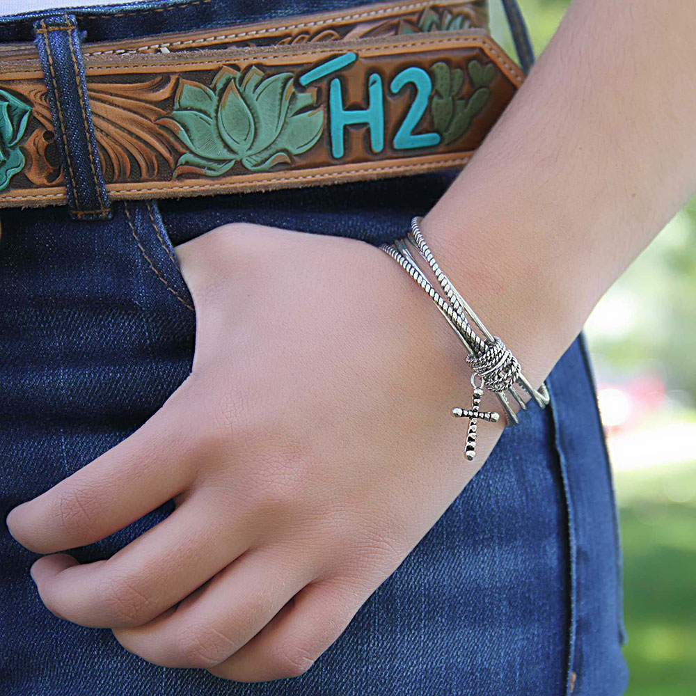 Faith on a Loop Cross Bracelet