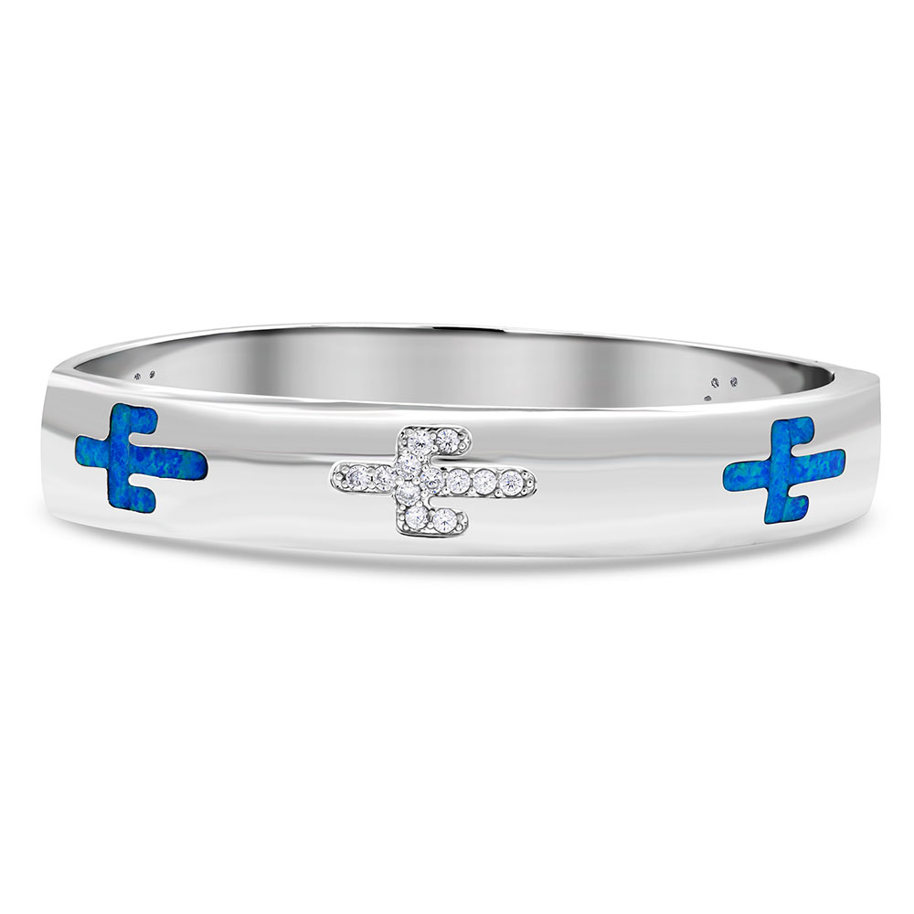 Cactus Reflections Opal Hinged Bracelet