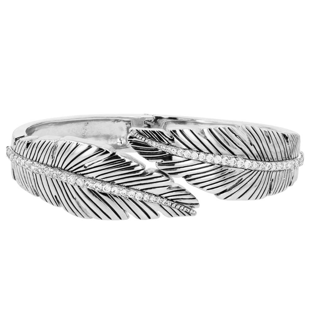 Wrapped Within Crystal Feather Bracelet