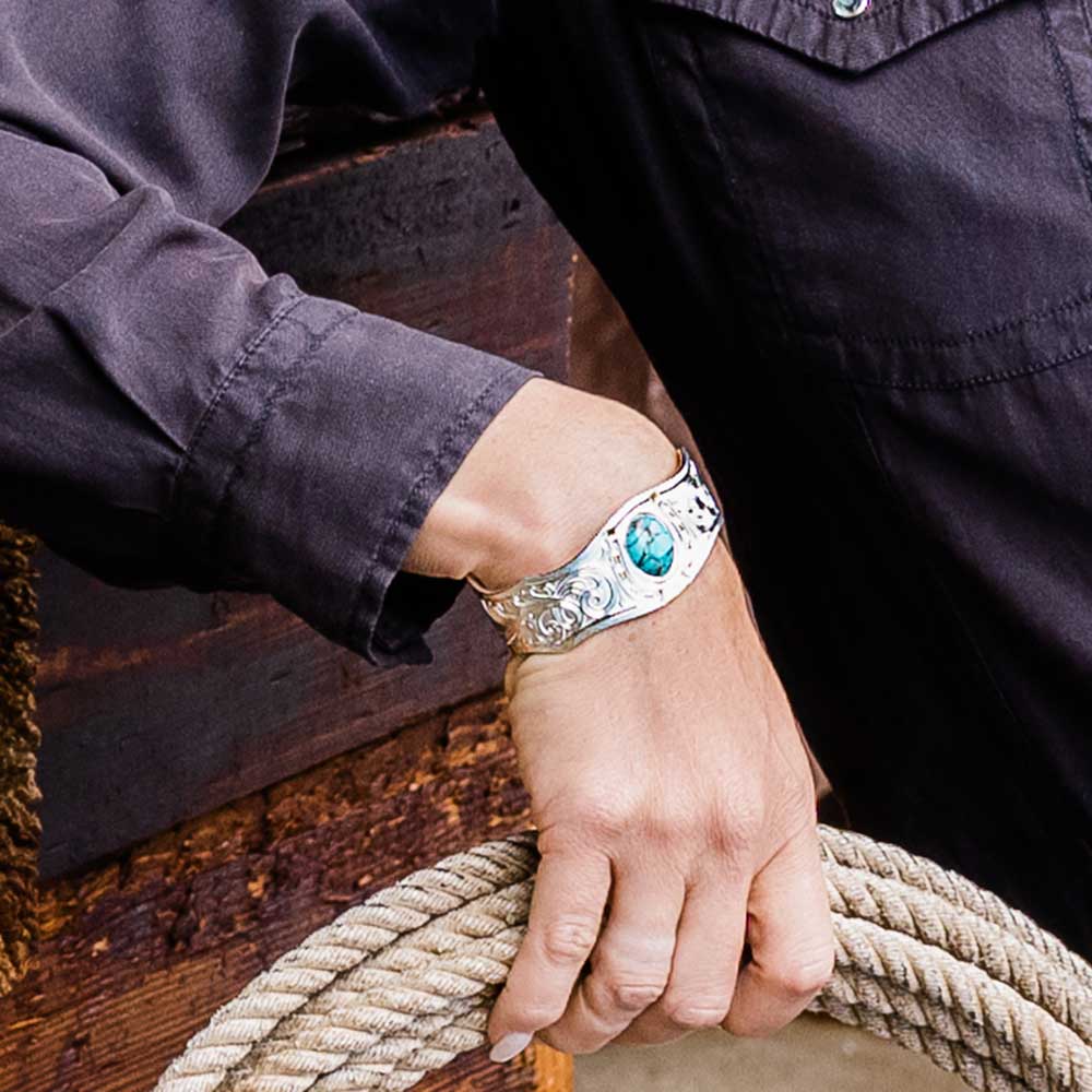 Set In Stone Gold & Turquoise Cuff Bracelet