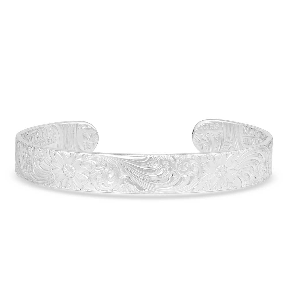 Montana Leather Triple-Wrap Half Cuff Bracelet - Embossed Brow , 8