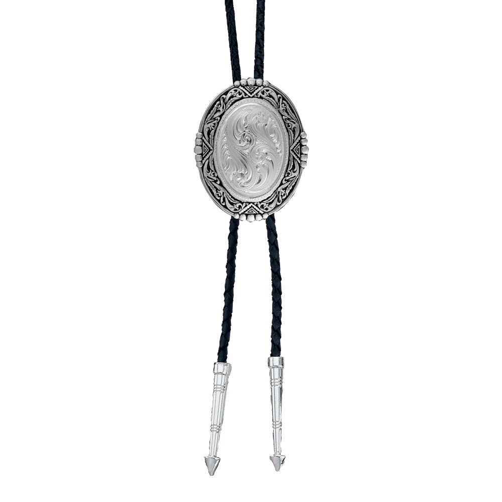 Southwestern Rancher's Bolo Tie in Antiqued Silver