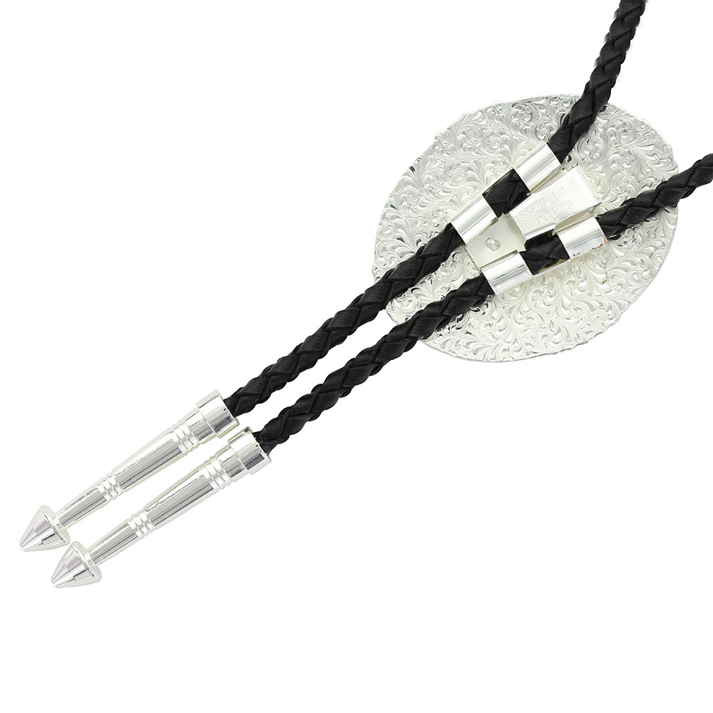 Southwestern Rancher's Bolo Tie in Antiqued Silver