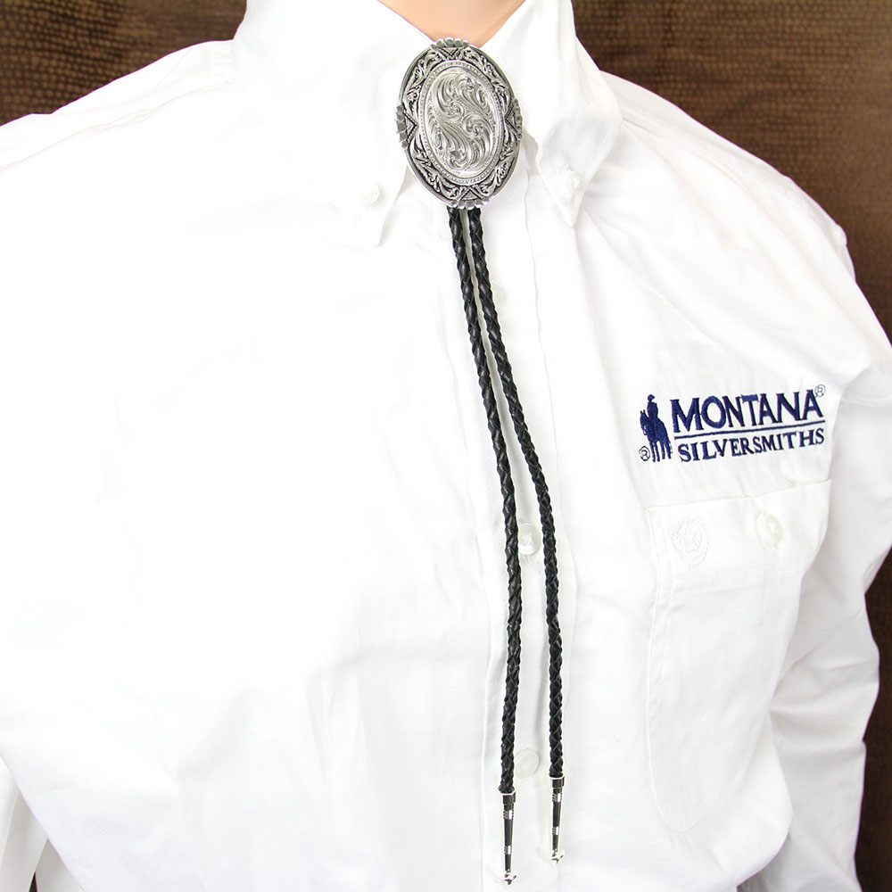 Southwestern Rancher's Bolo Tie in Antiqued Silver