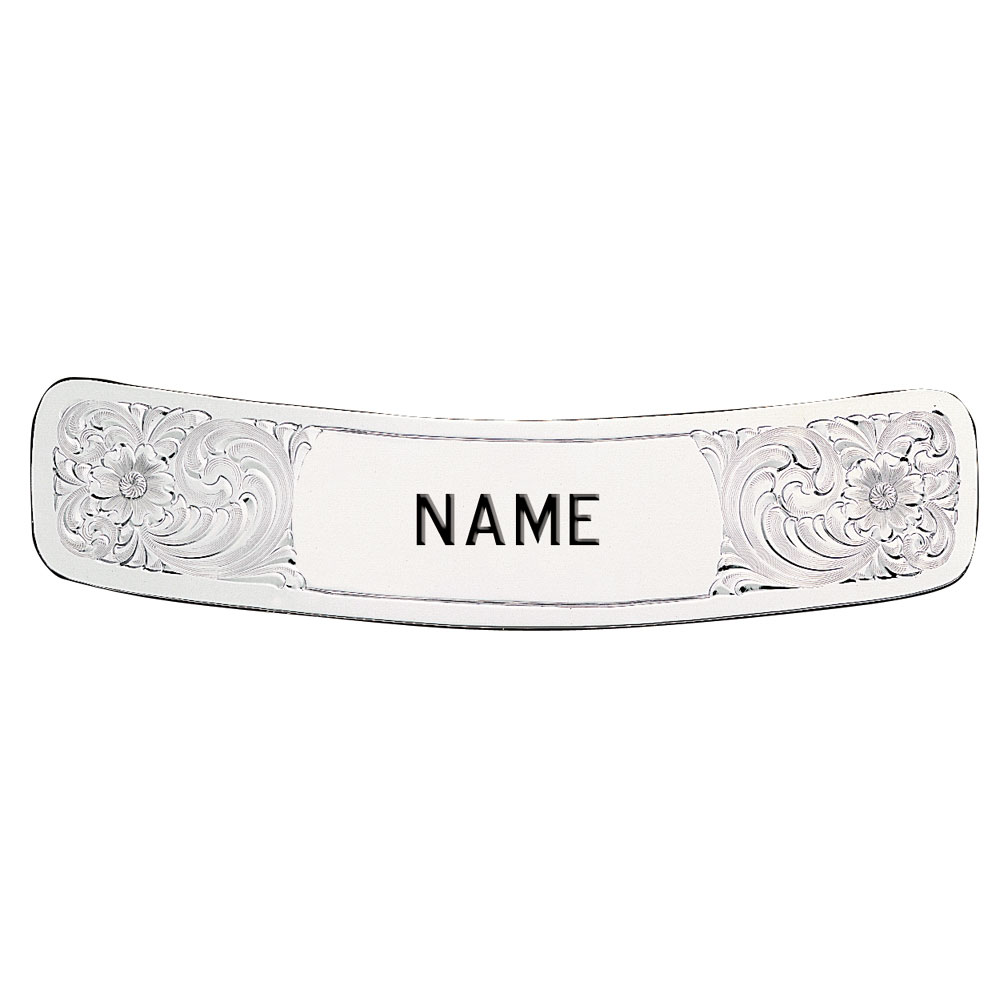 Cantle Plate with Custom Engraving 1 3/8 x 6 1/4 Inches