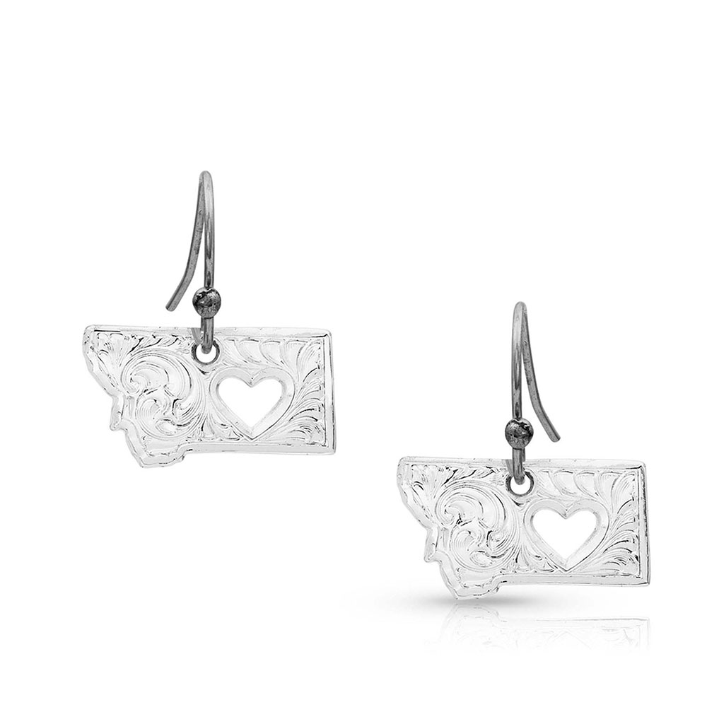 I Heart Montana State Charm Earrings