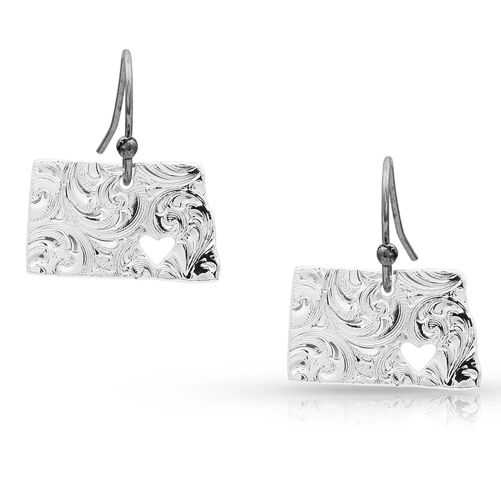 I Heart North Dakota State Charm Earrings