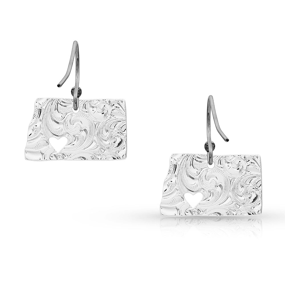 I Heart North Dakota State Charm Earrings