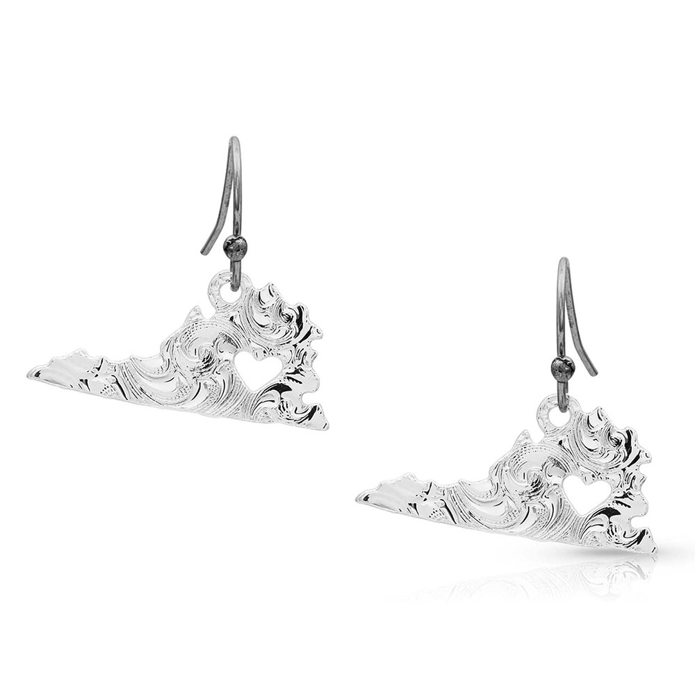 I Heart Virginia State Charm Earrings