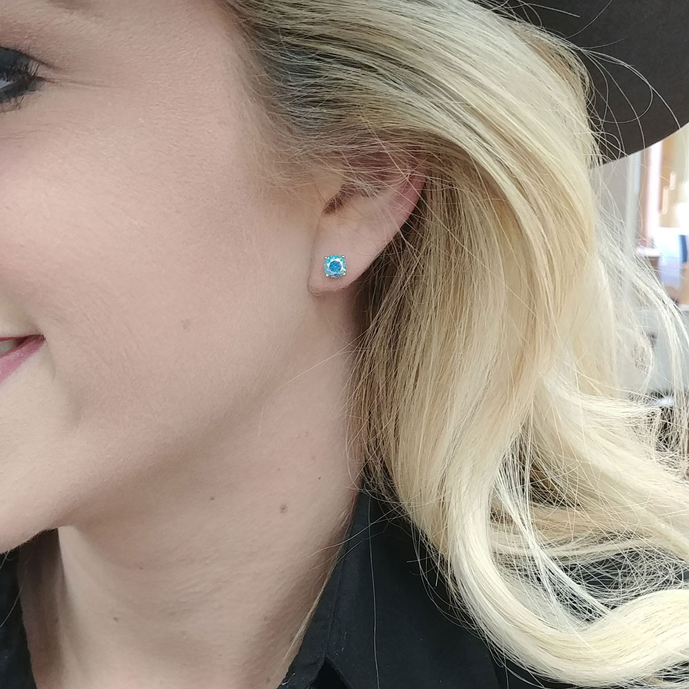 Fancy Blue Post Earrings