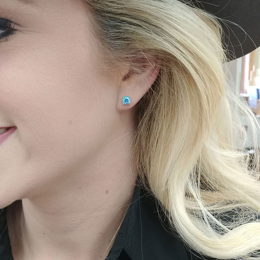 Luminescent Blue Post Earrings