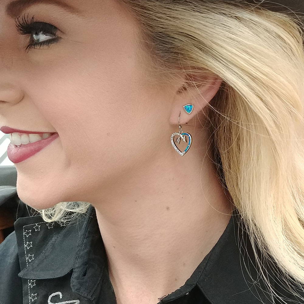 Follow Your Arrow Opal Heart Earrings