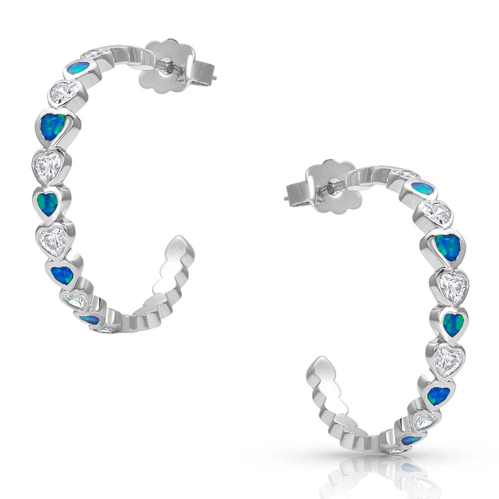 River of Lights Hearts Hoop Earrings