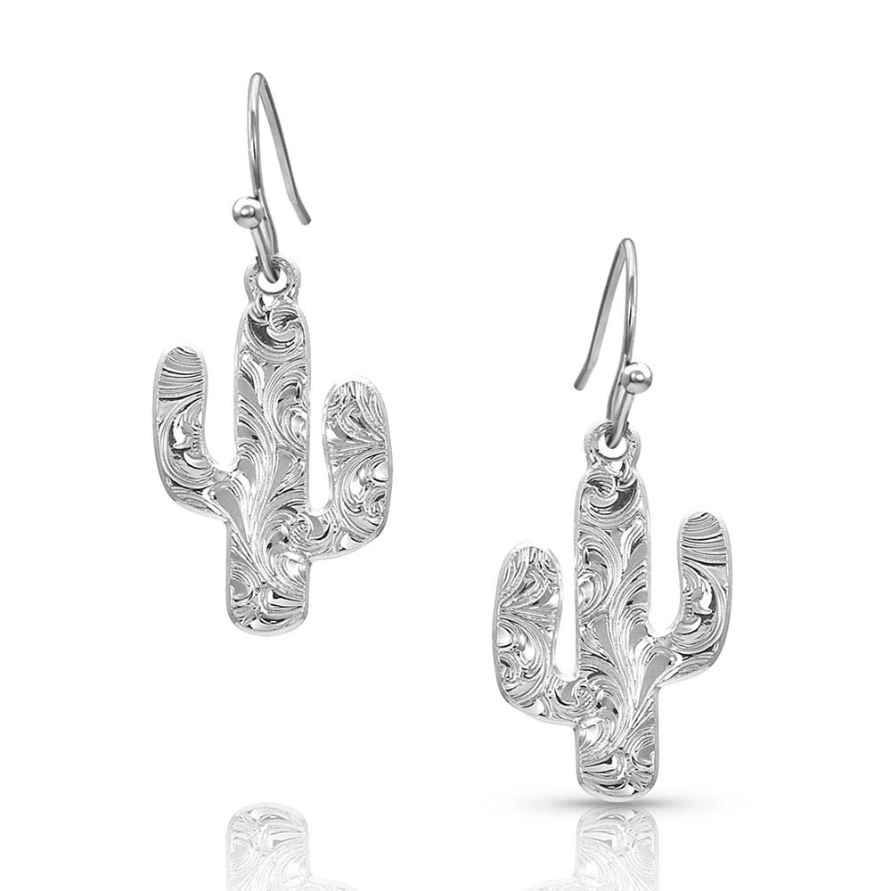 Cactus Affinity - Giant Silver Cactus Earrings