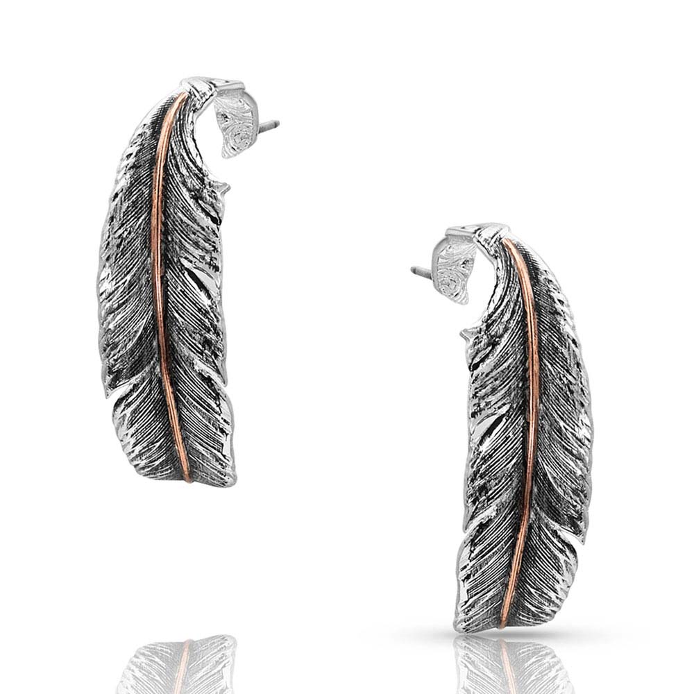 Wind Dancer Feather Hoop Earrings