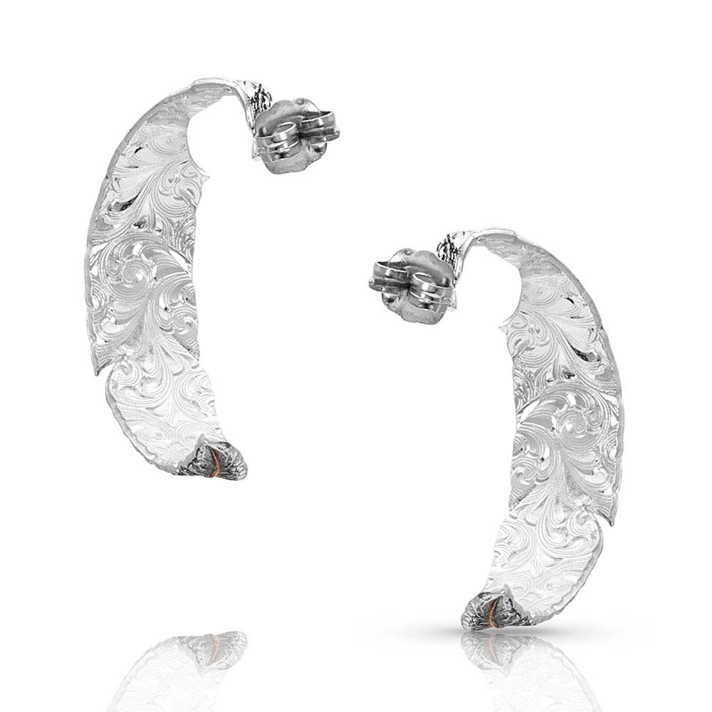 Wind Dancer Feather Hoop Earrings
