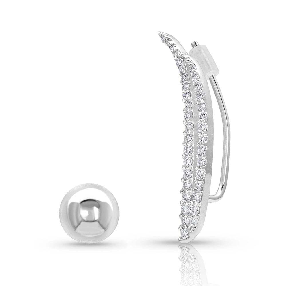 Crystal Feather Ear Cuff