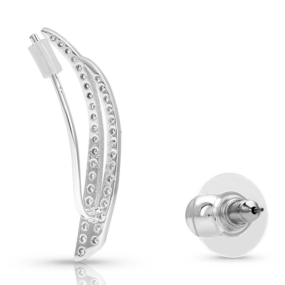 Crystal Feather Ear Cuff