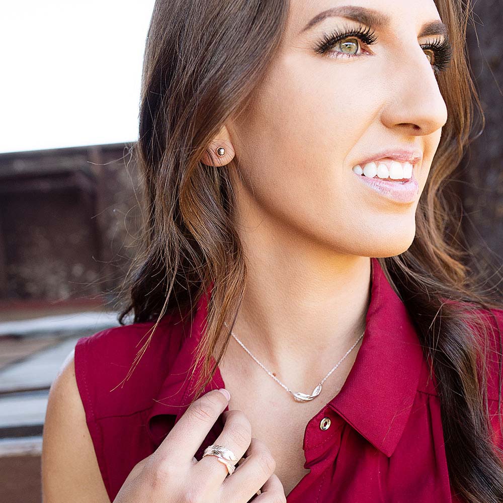 Crystal Feather Ear Cuff
