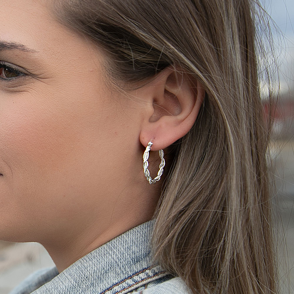 Braided Rope Hoop Earrings | Montana Silversmiths