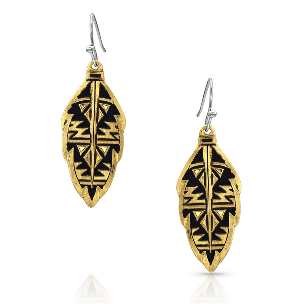 Sedona Gold Ranch Feather Earrings