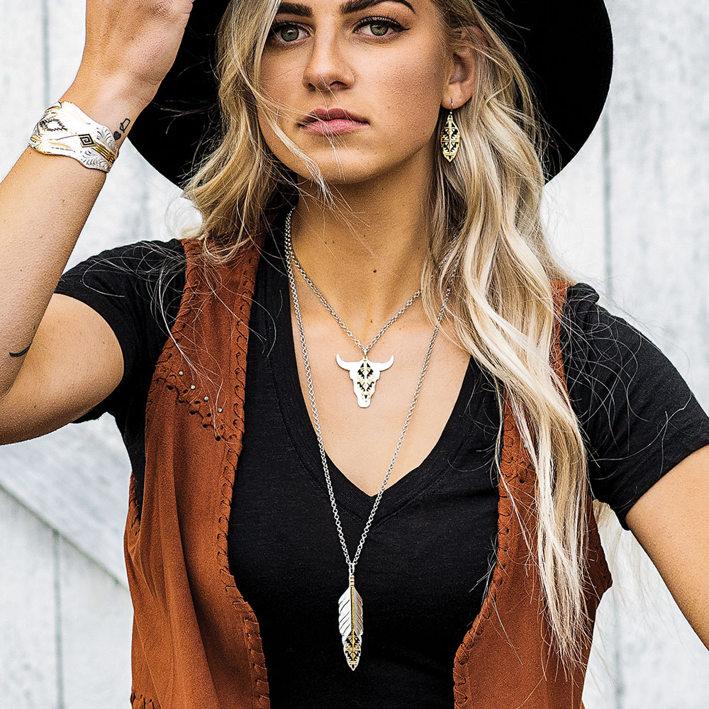 Sedona Gold Ranch Feather Earrings