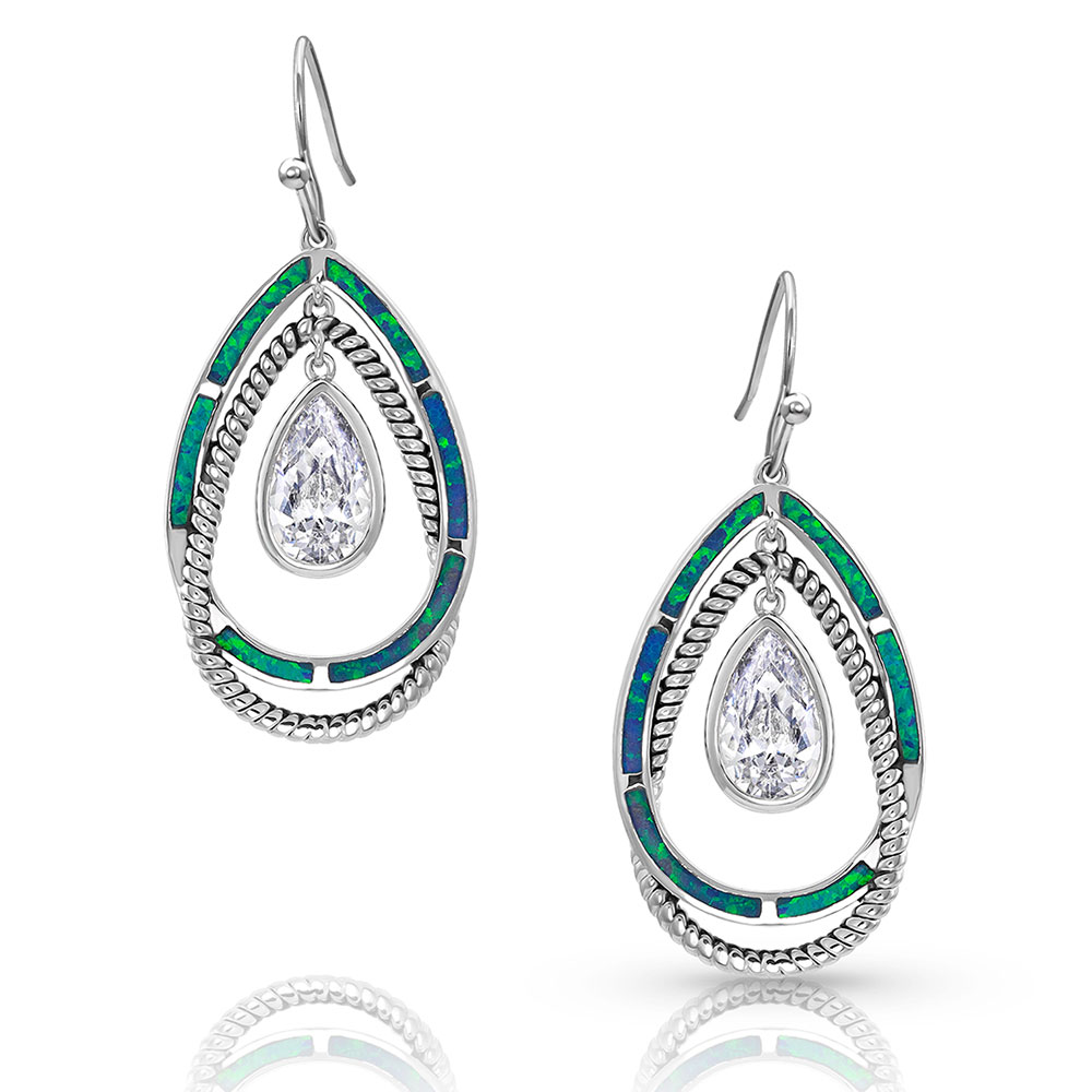 Opal Ribbons Teardrop Earrings