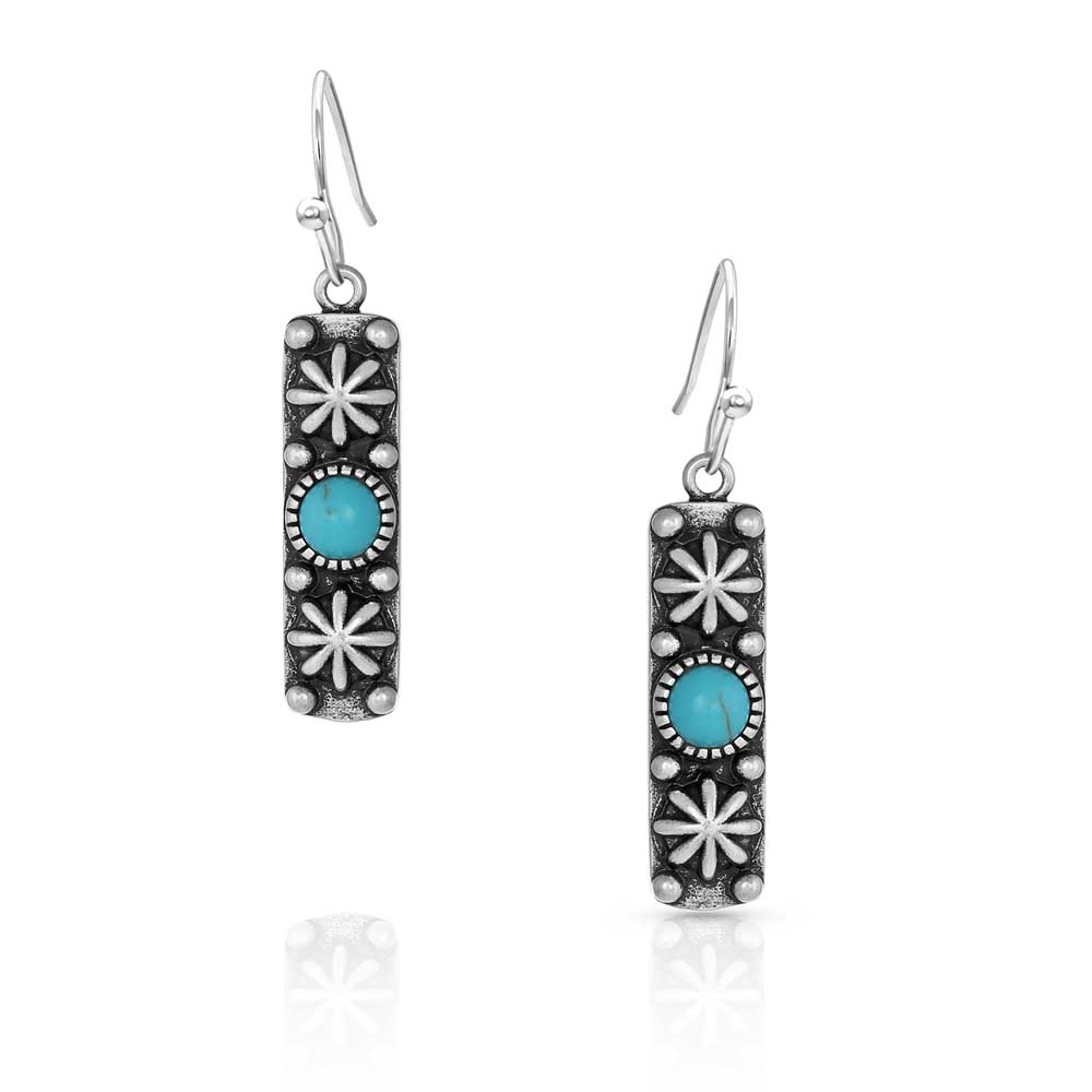 Starlight Starbrite Stone Turquoise Silver Earrings