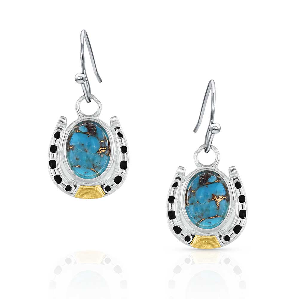 Set In Stone Gold & Turquoise Earrings