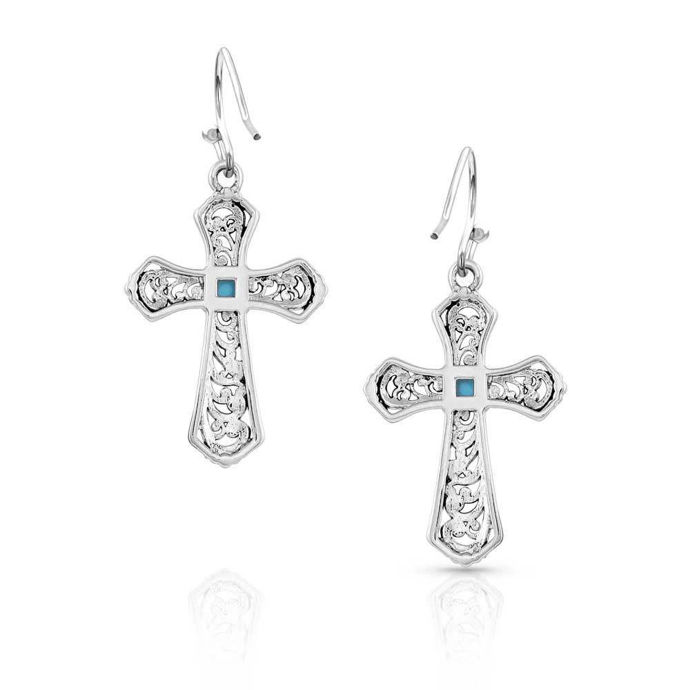 Cathedral Silver Cross Earrings
