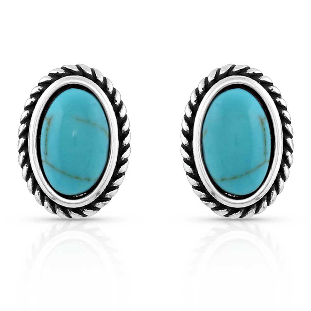 Into the Blue Turquoise Oval Earrings