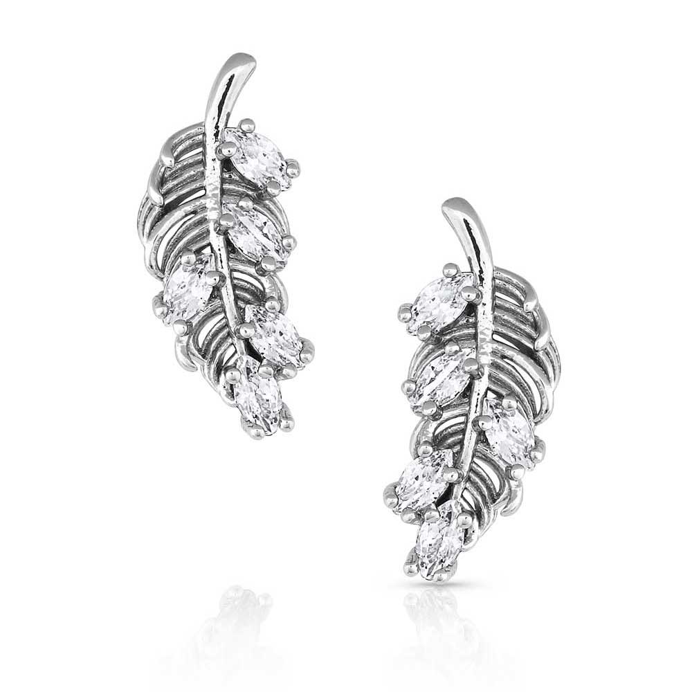 Crystal on sale feather earrings